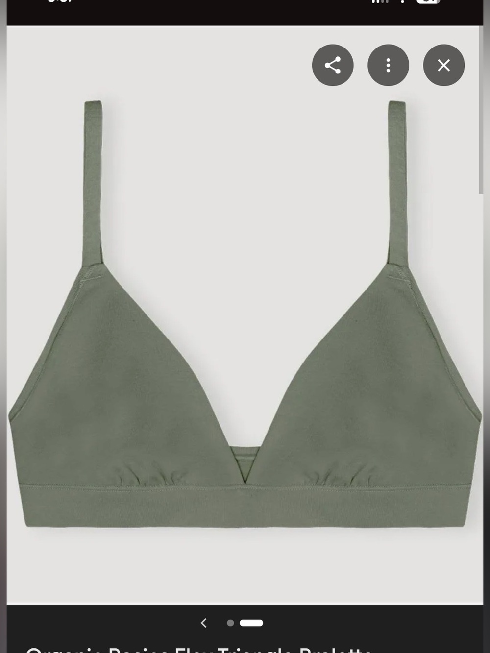 Sage green Organic Basics flex triangle bralette